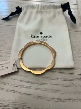 kate spade rose gold pavé scalloped bangle bracelet